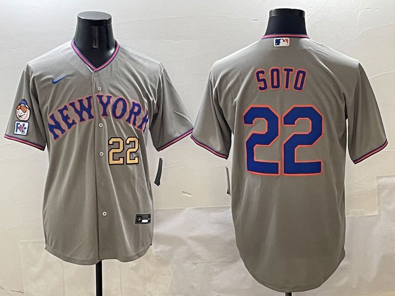 Men New York Mets #22 Soto Grey Second generation 2025 Nike MLB Jersey style 6->new york mets->MLB Jersey